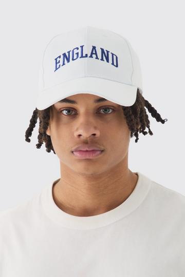 White England Embroidered Cap In White