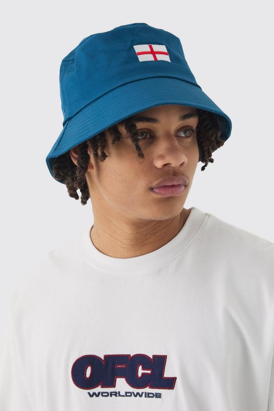 England Embroidered Bucket Hat In Blue image number 1