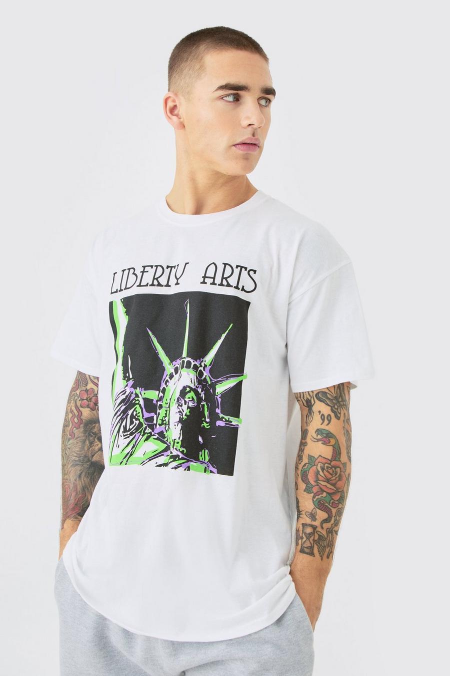 Oversize T-Shirt mit New York City Print, White image number 1