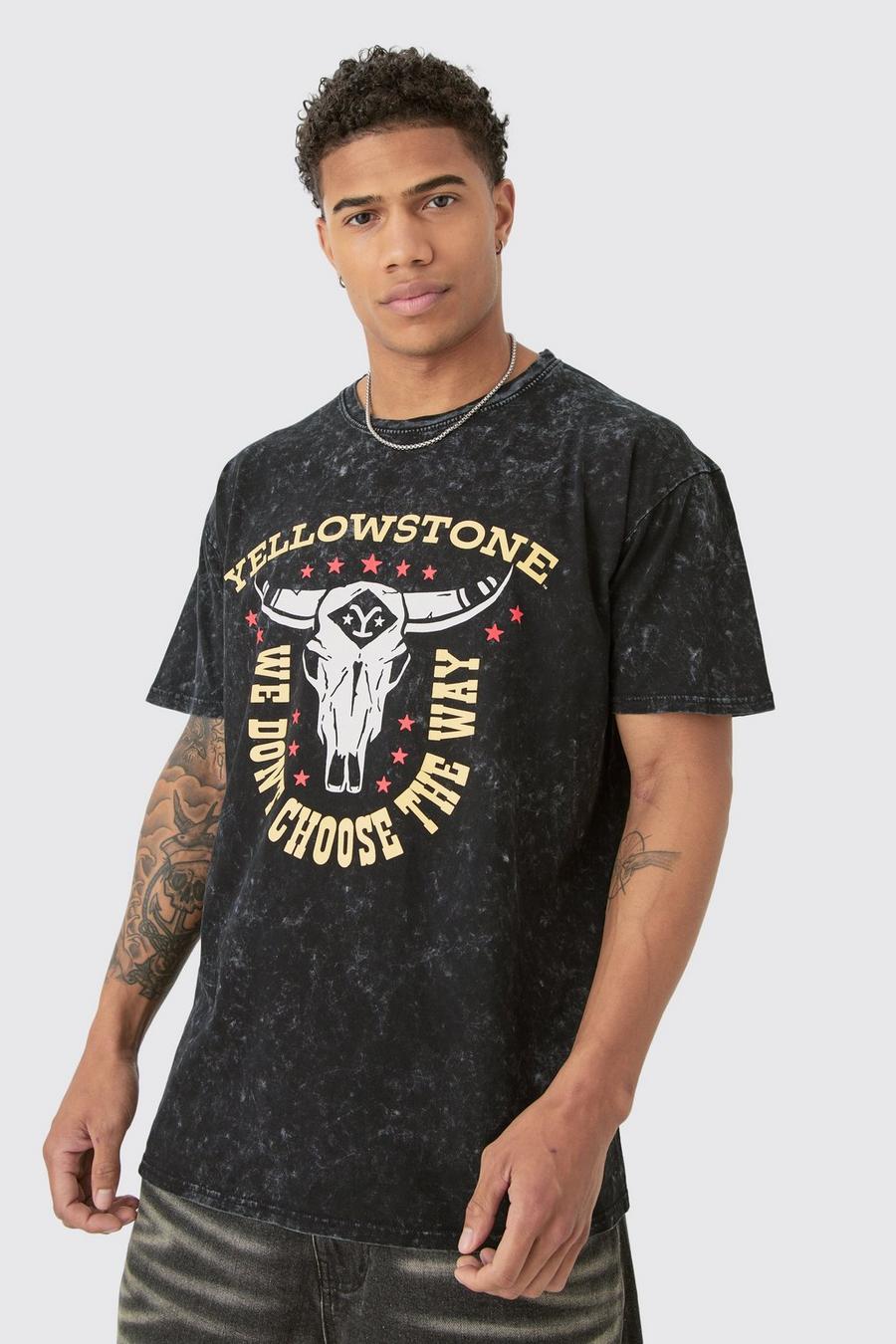 Charcoal Oversized Yellowstone License T-shirt image number 1