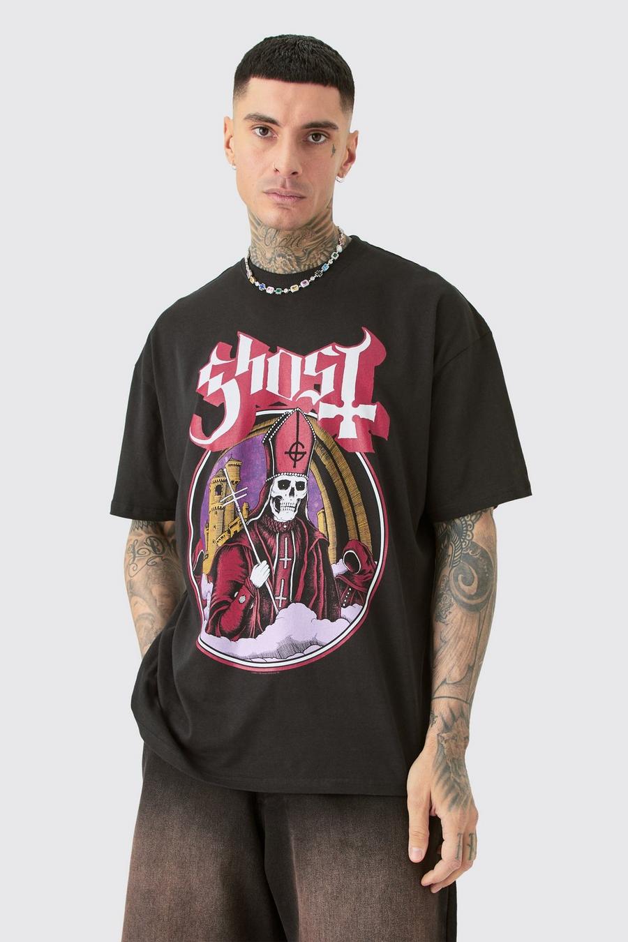 Black Tall Oversize t-shirt i svart spöke