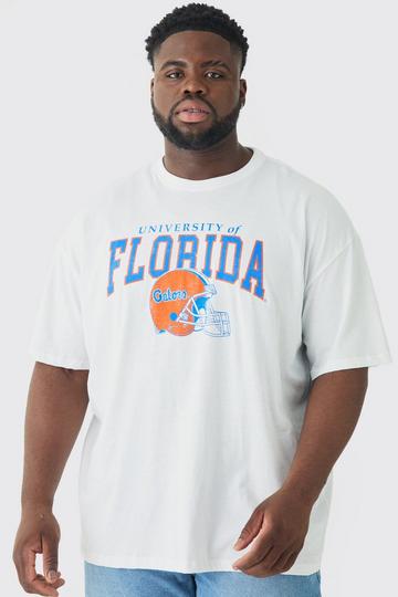 Plus Florida Varsity T-shirt In White white