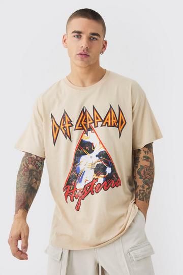 Oversized Gelicenseerd Def Luipaardprint Tour T-Shirt stone