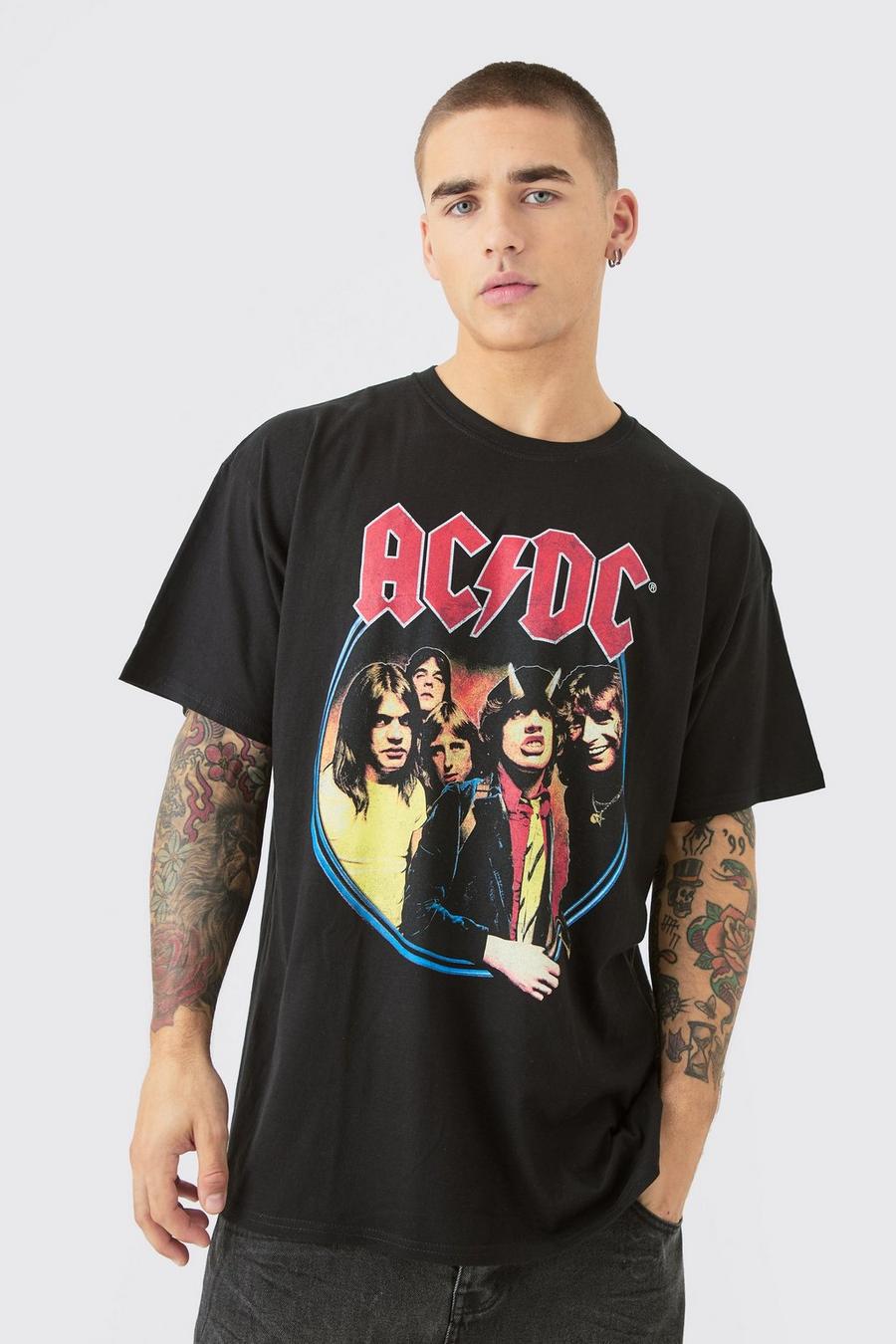 Black Oversized ACDC Tour License T-shirt