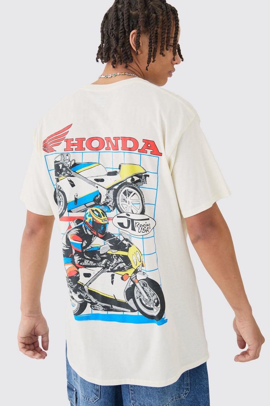 T-shirt oversize à imprimé Honda Jt Racing, Stone image number 1