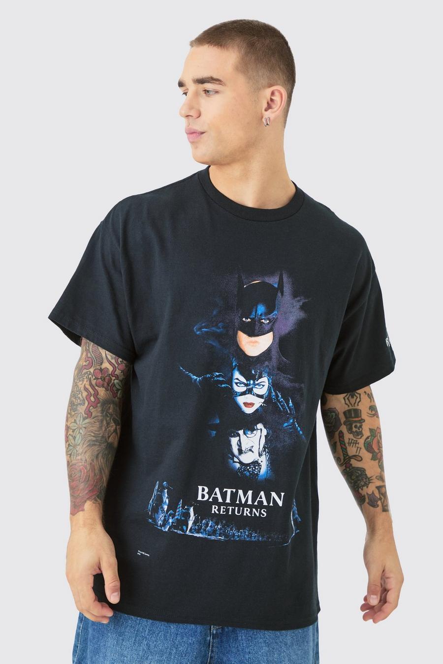Oversize T-Shirt mit lizenziertem Batman Returns Print, Black image number 1