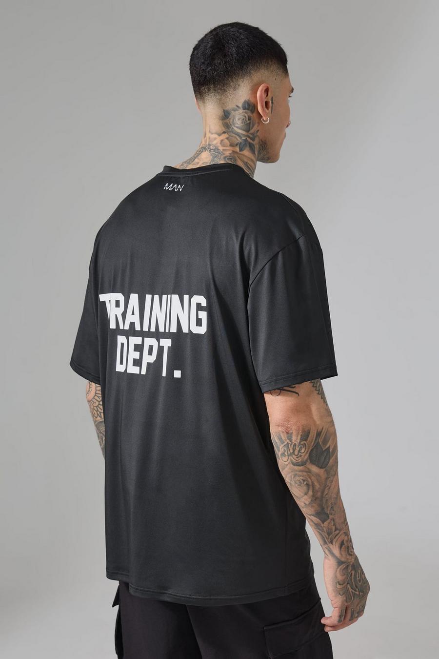 Black Tall Man Active Training Dept Performance Oversized T Shirt image number 1