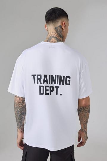 White Tall Man Active Training Dept Performance Oversized T-Shirt