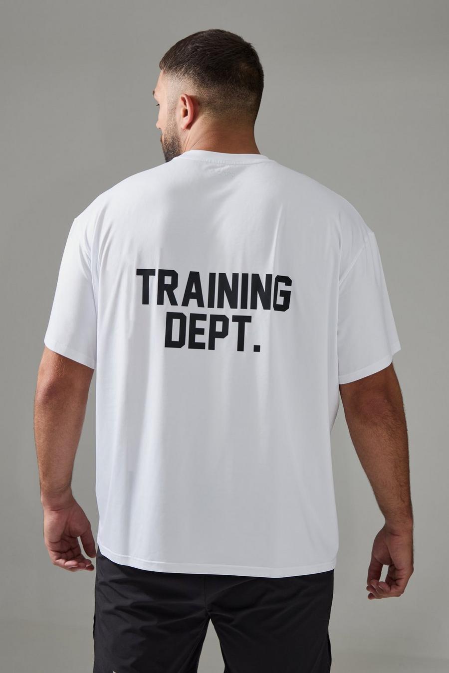 White Plus Man Active Training Dept Performance Oversized T Shirt image number 1