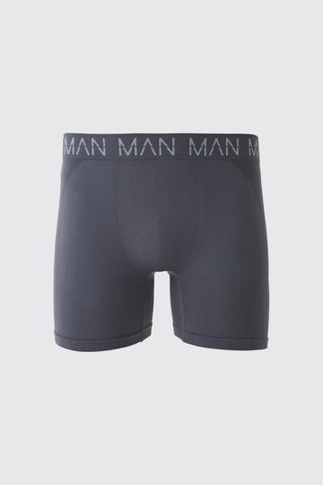 Man Active Seamless 7inch Long Boxer charcoal