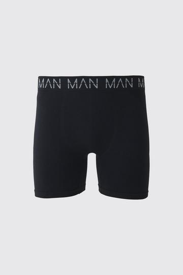 Black Man Active Seamless 7inch Long Boxer