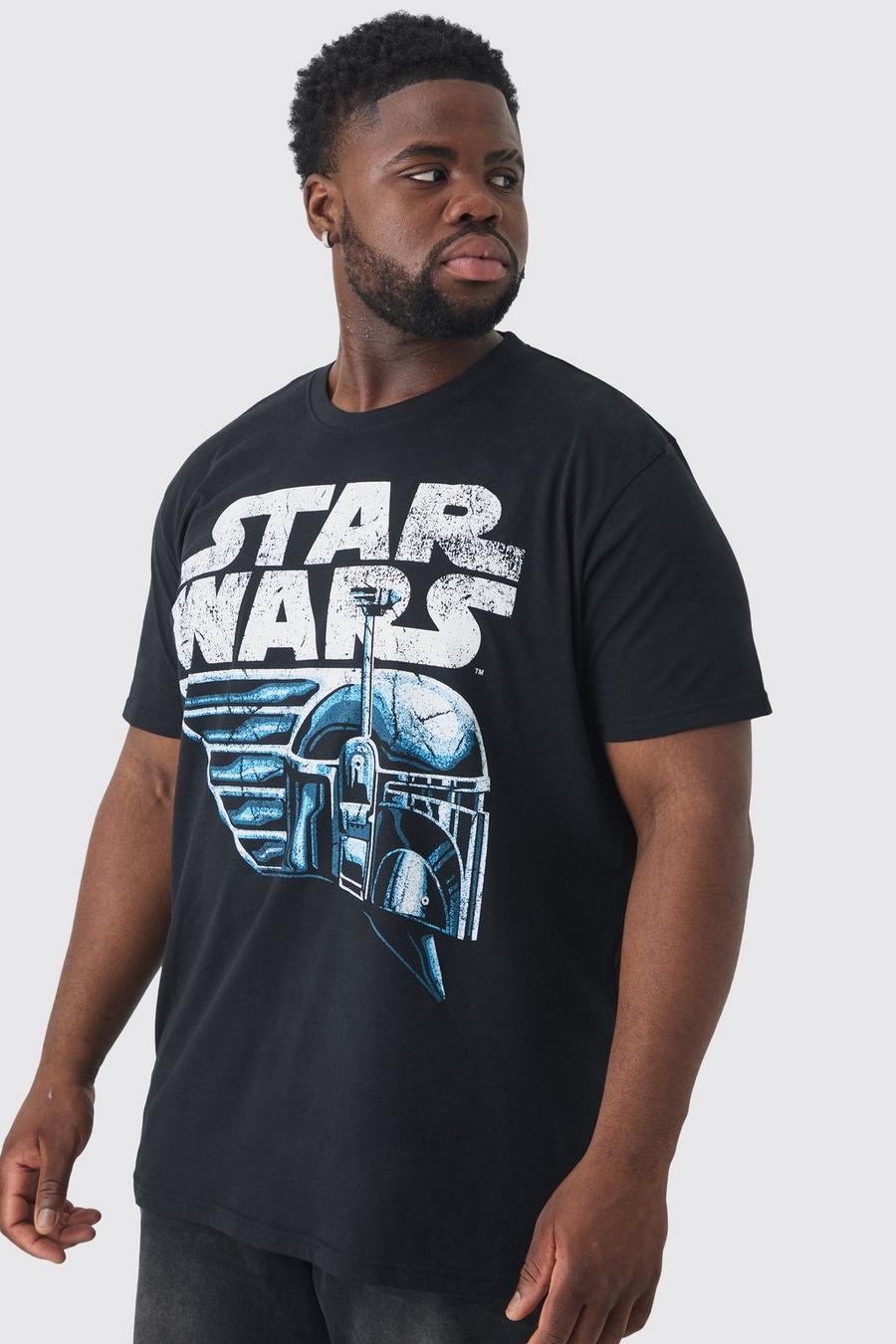 Black Plus Star Wars License Print T-shirt image number 1