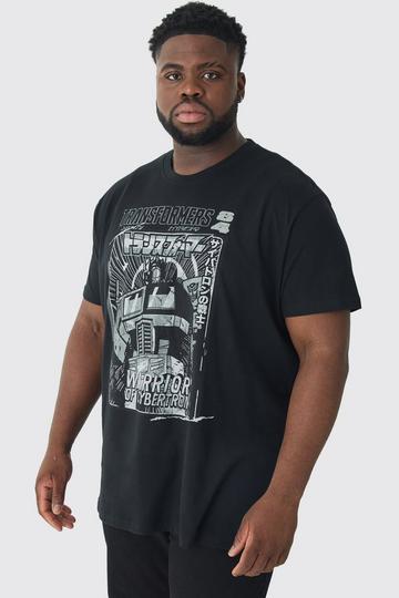 Plus Transformers License Print T-shirt black