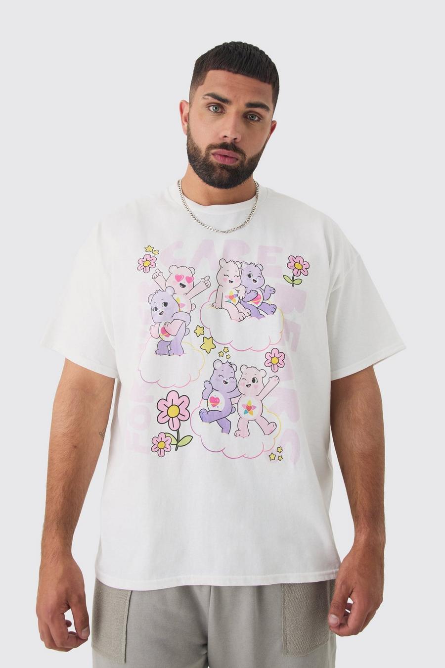 White Plus Care Bears License Print T-shirt image number 1
