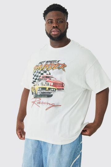 Plus Gelicenseerd Hot Wheels T-Shirt Met Print white