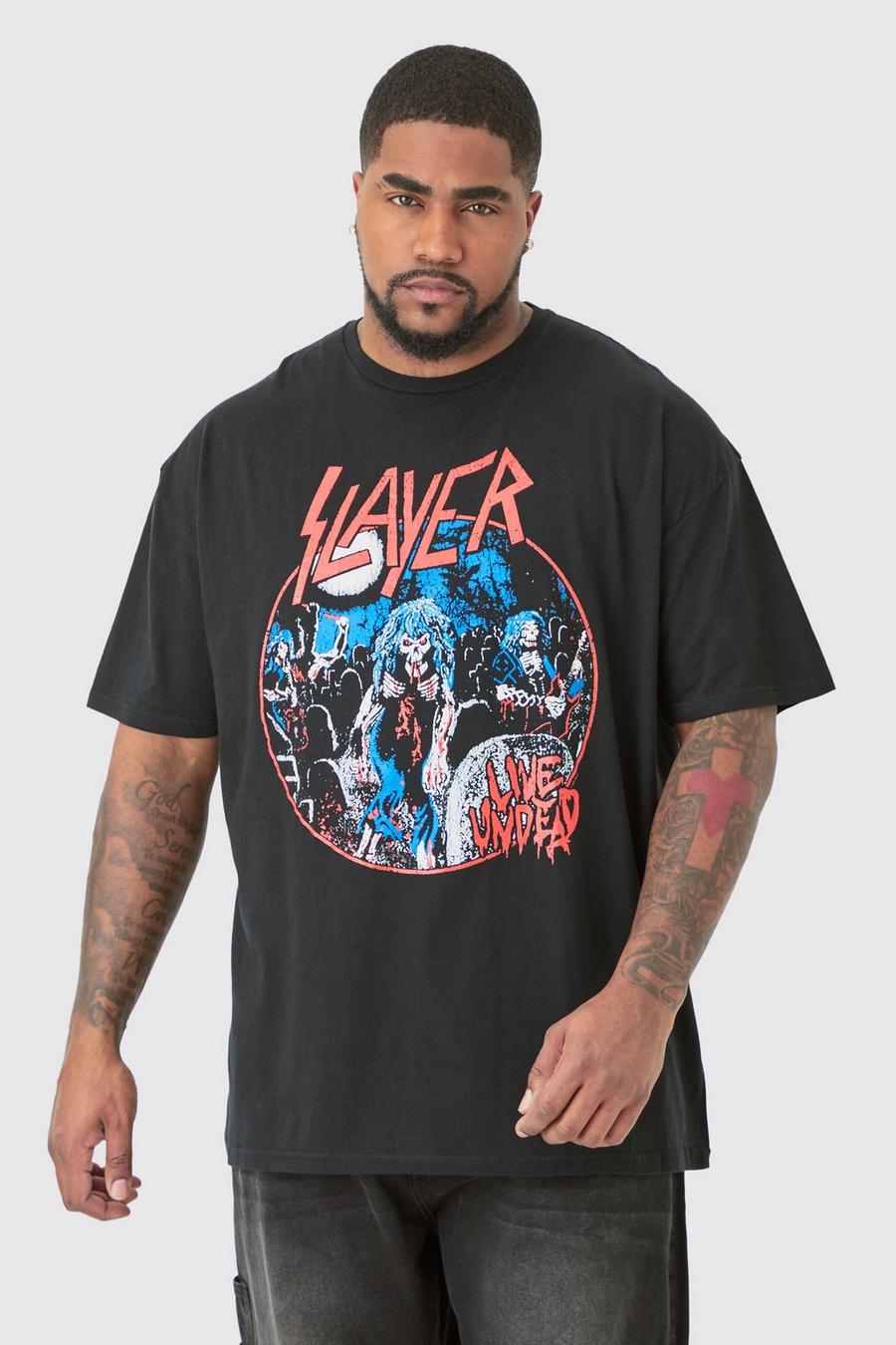 Black Plus Slayer License Print  T-shirt