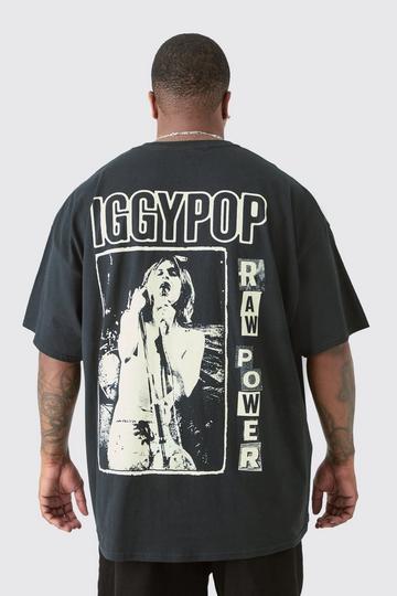 Plus Iggy Pop License Front & Back Print T-shirt black