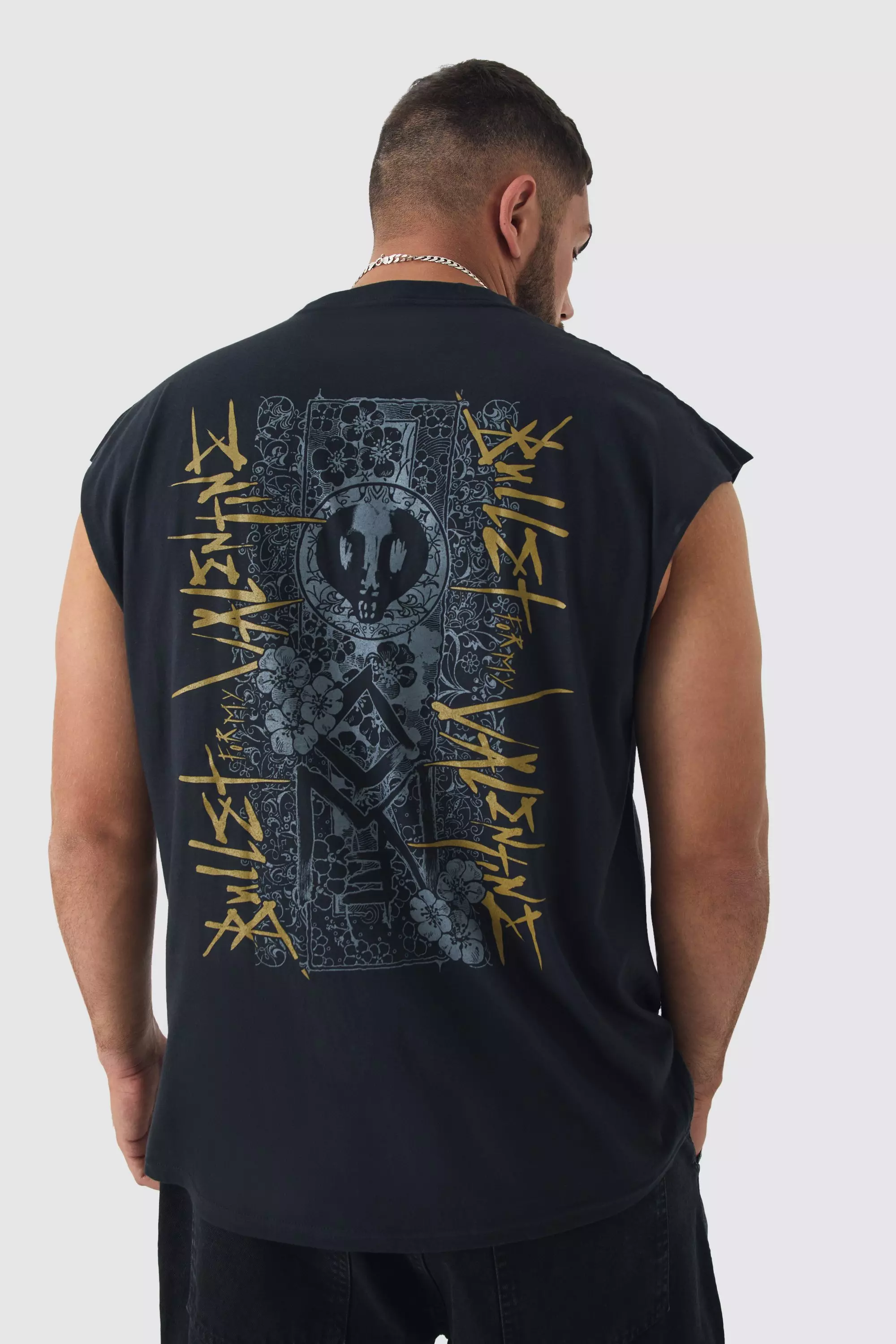 Black Plus Bullet For My Valentine License Back Print Tank alternative image