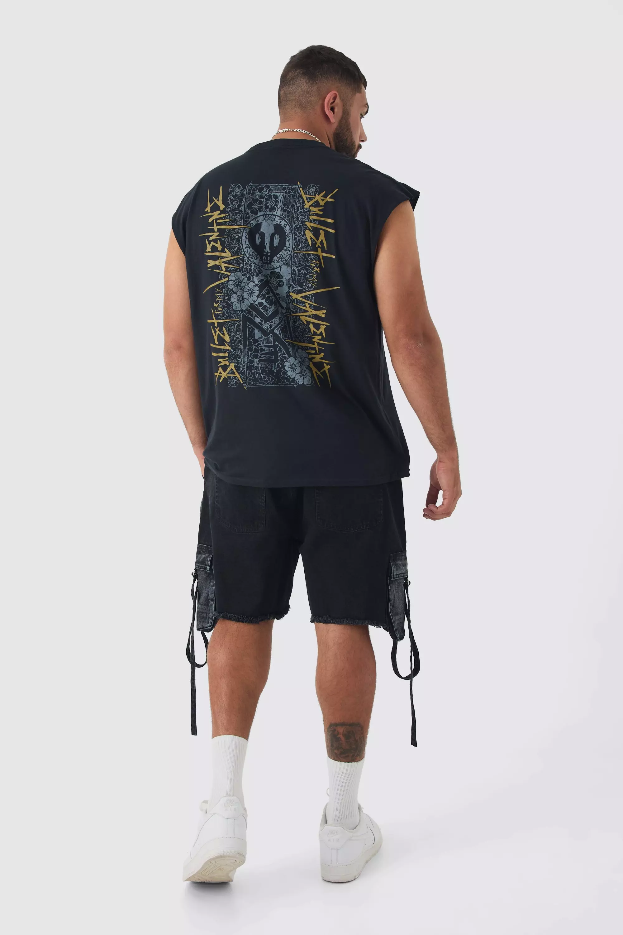 Black Plus Bullet For My Valentine License Back Print Tank alternative image