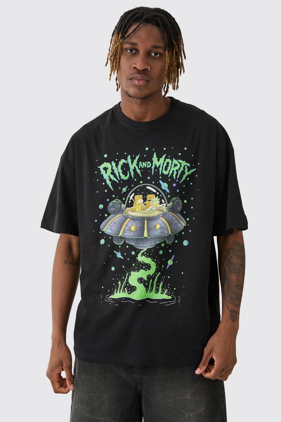 Tall Rick And Morty License T-shirt In Black image number 1