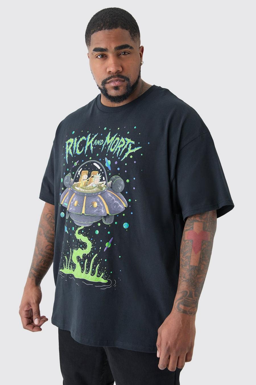 Plus Rick And Morty License T-shirt In Black image number 1
