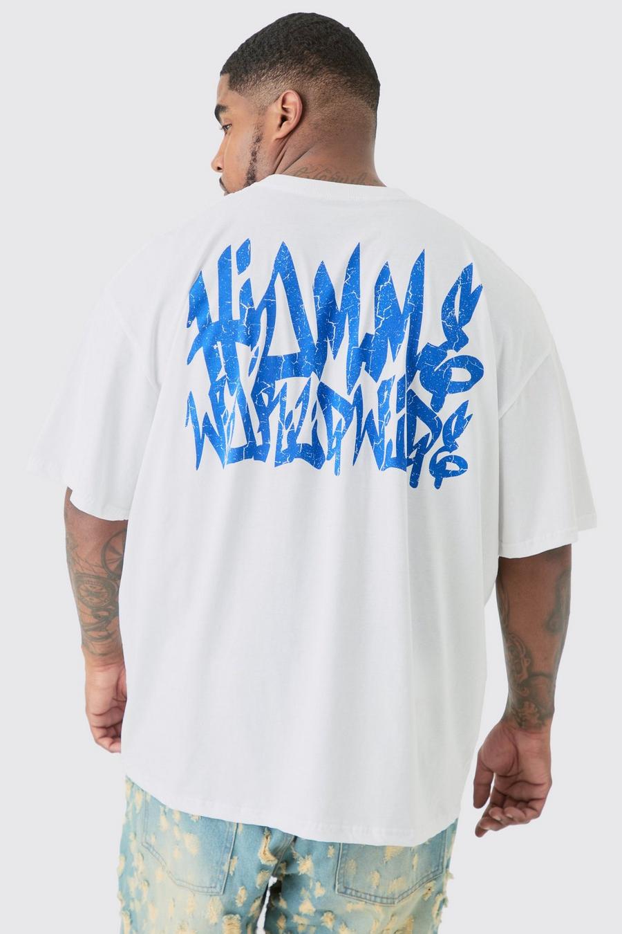 Plus Graffiti Homme Worldwide T-shirt In White image number 1