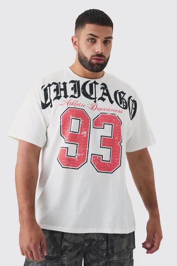 Plus Chicago Varsity T-shirt In White white