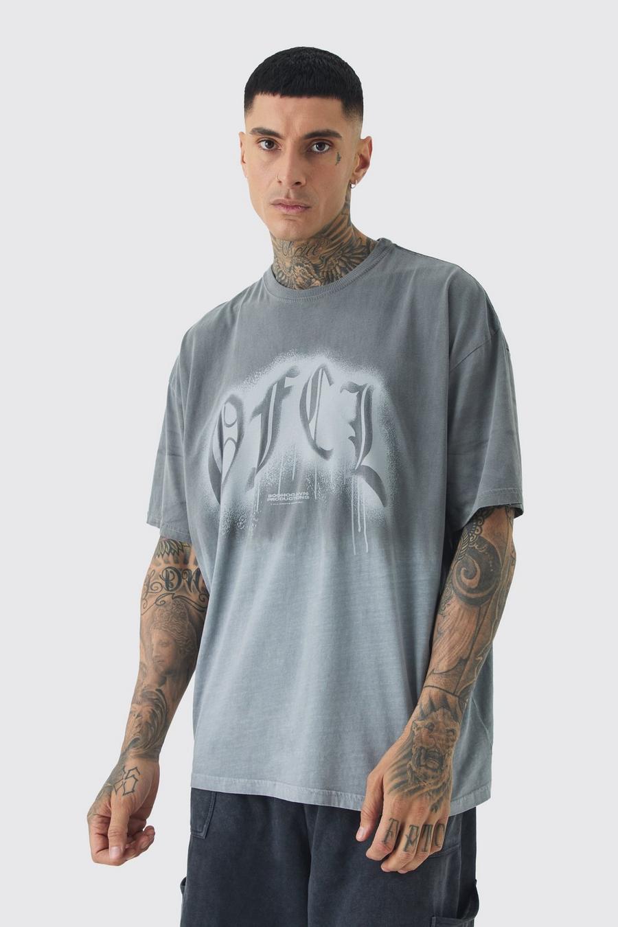 Tall Ofcl Ombre Washed T-shirt In Black