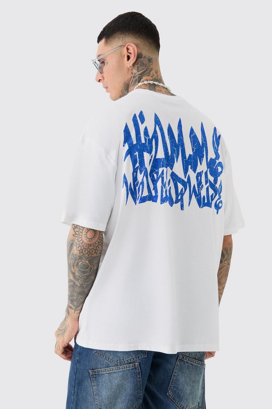 Tall Graffiti Homme Worldwide T-shirt In White image number 1