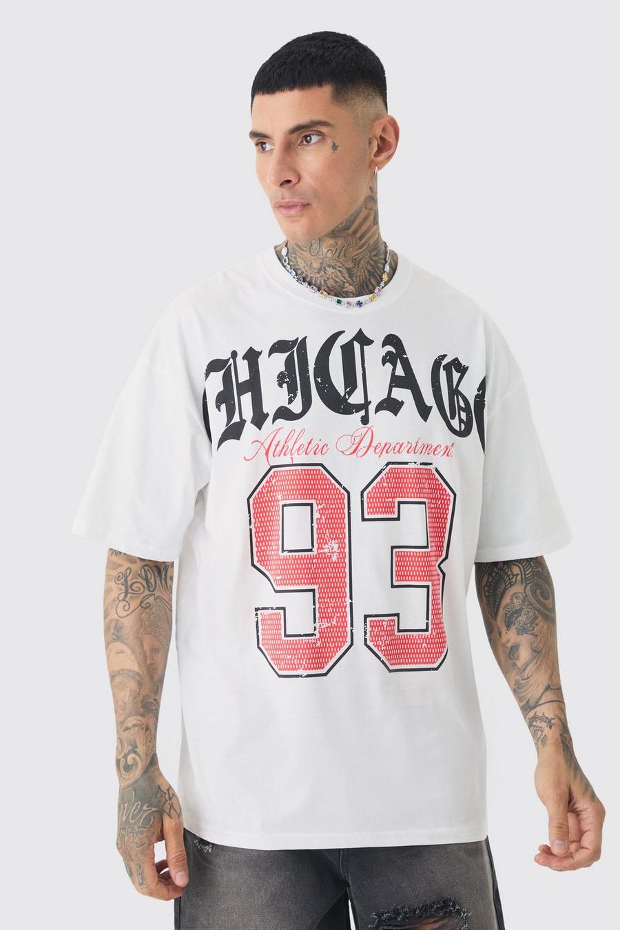 Tall Chicago Varsity T-shirt In White image number 1