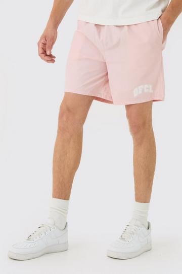 Elasticated Waist OFCL Relaxed Shell Short Shorts In Pink pink