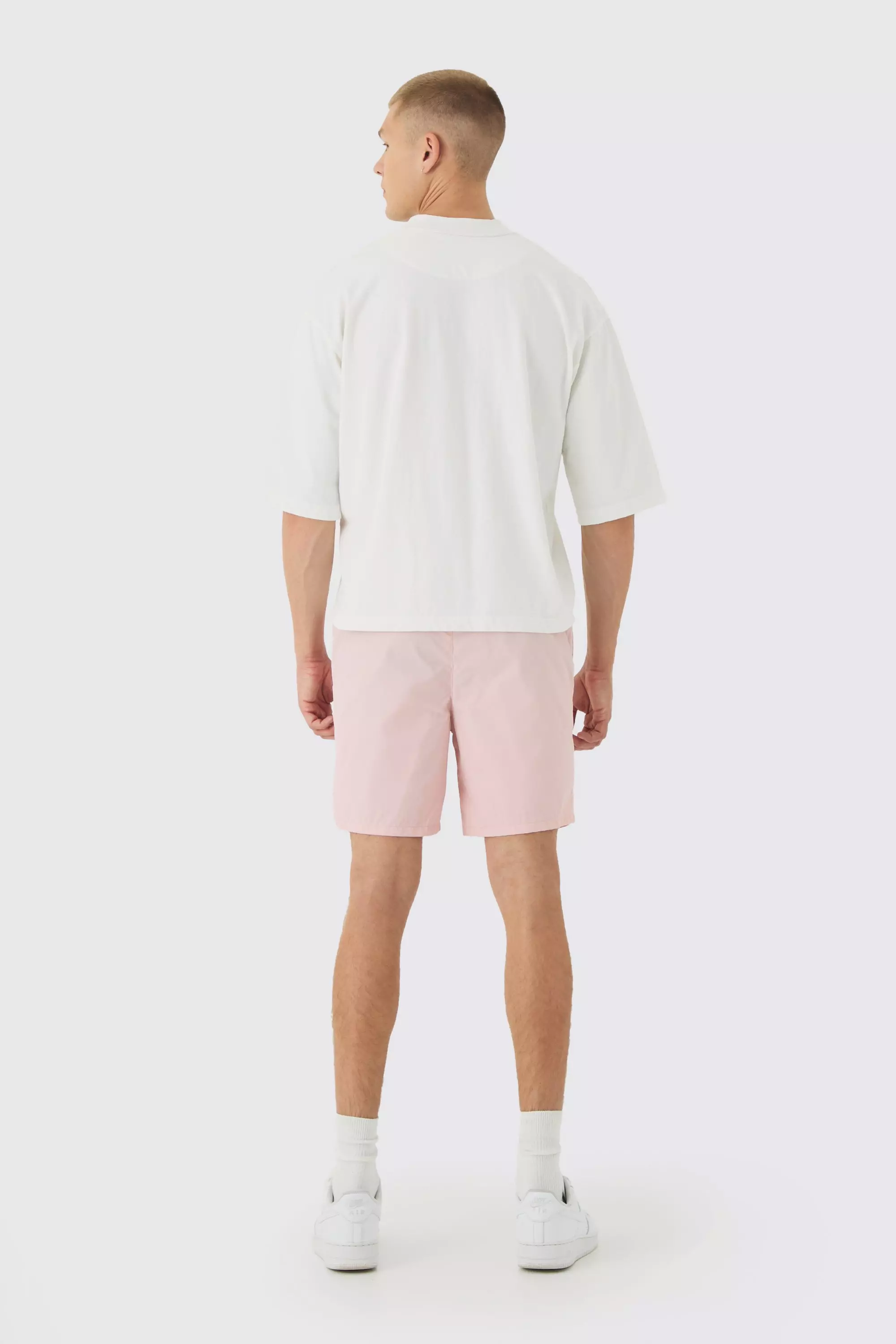 Elasticated Waist OFCL Relaxed Shell Short Shorts In Pink alternative image