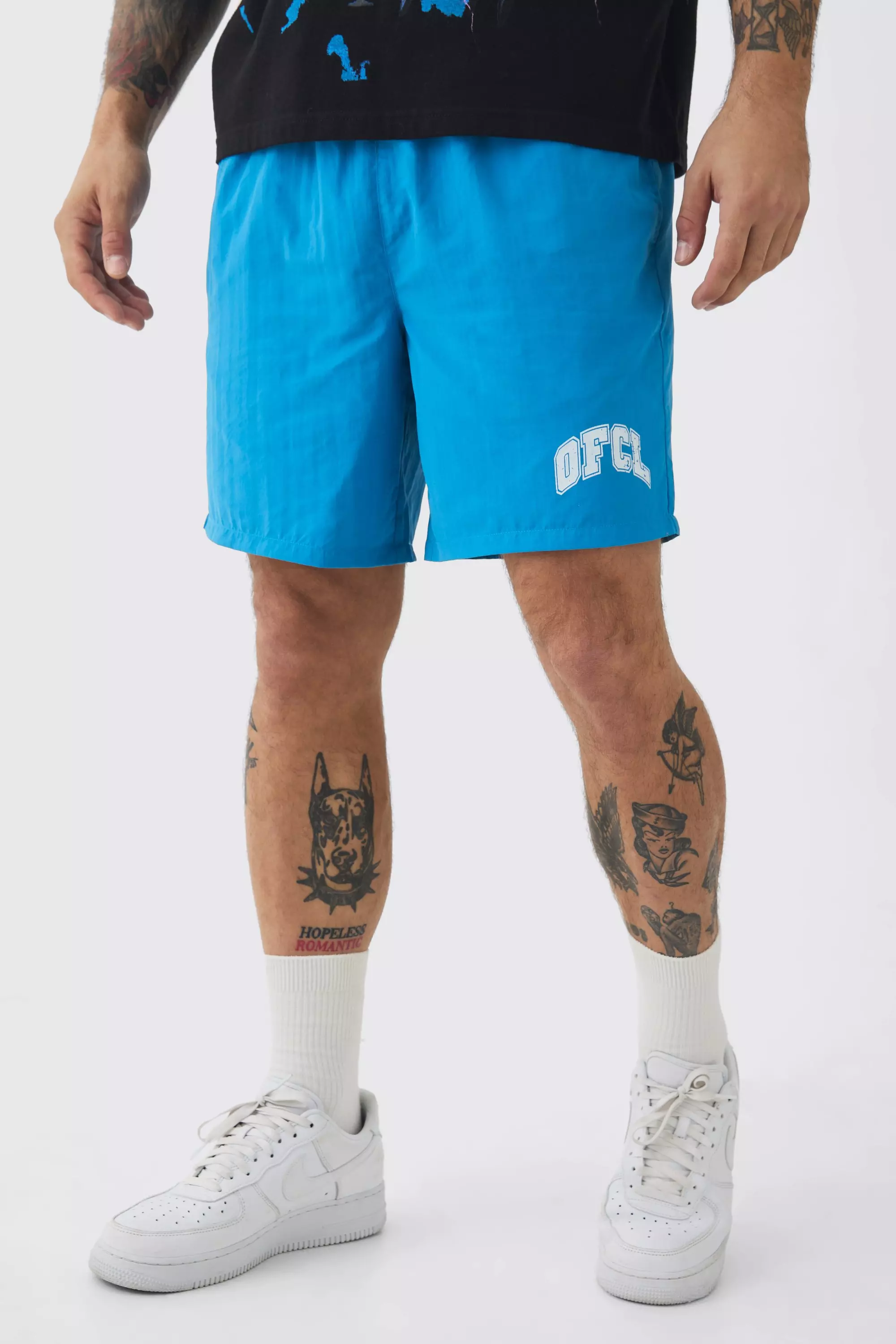 Elasticated Waist OFCL Shell Shorts In Blue alternative image