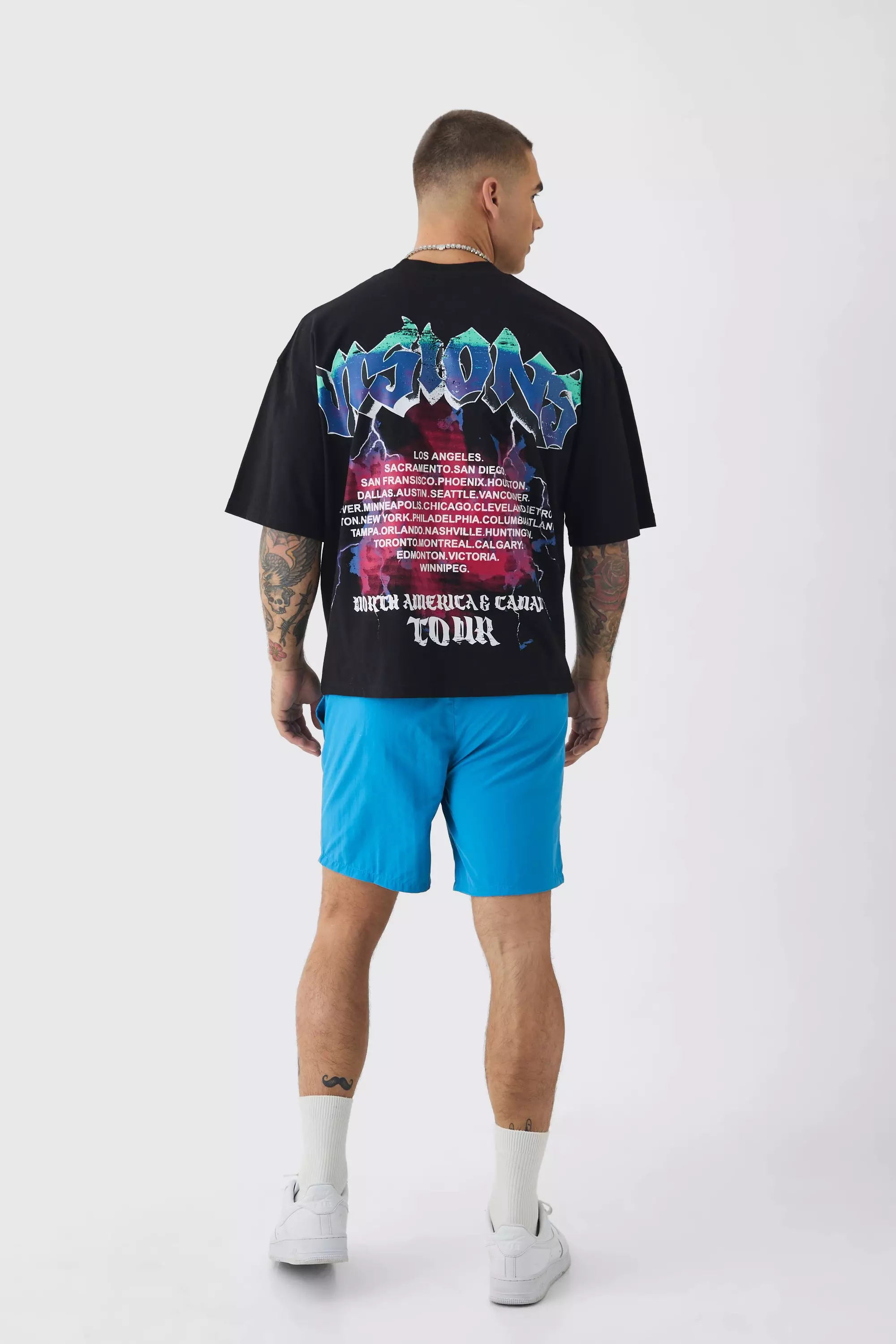 Elasticated Waist OFCL Shell Shorts In Blue alternative image