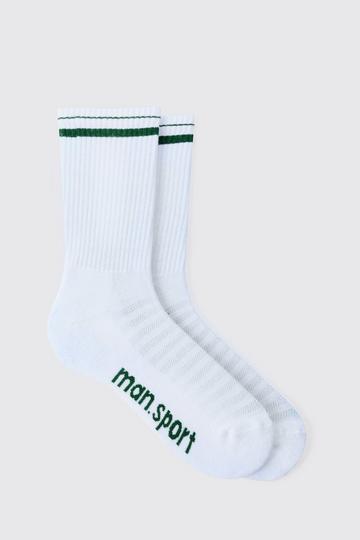 White Man Sport Crew Socks