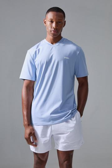 Man Sport V Neck Performance Reg Fit T-shirt light blue