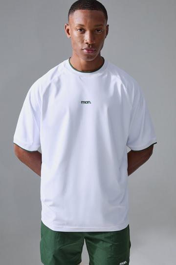 Man Sport Oversized Performance T-shirt white