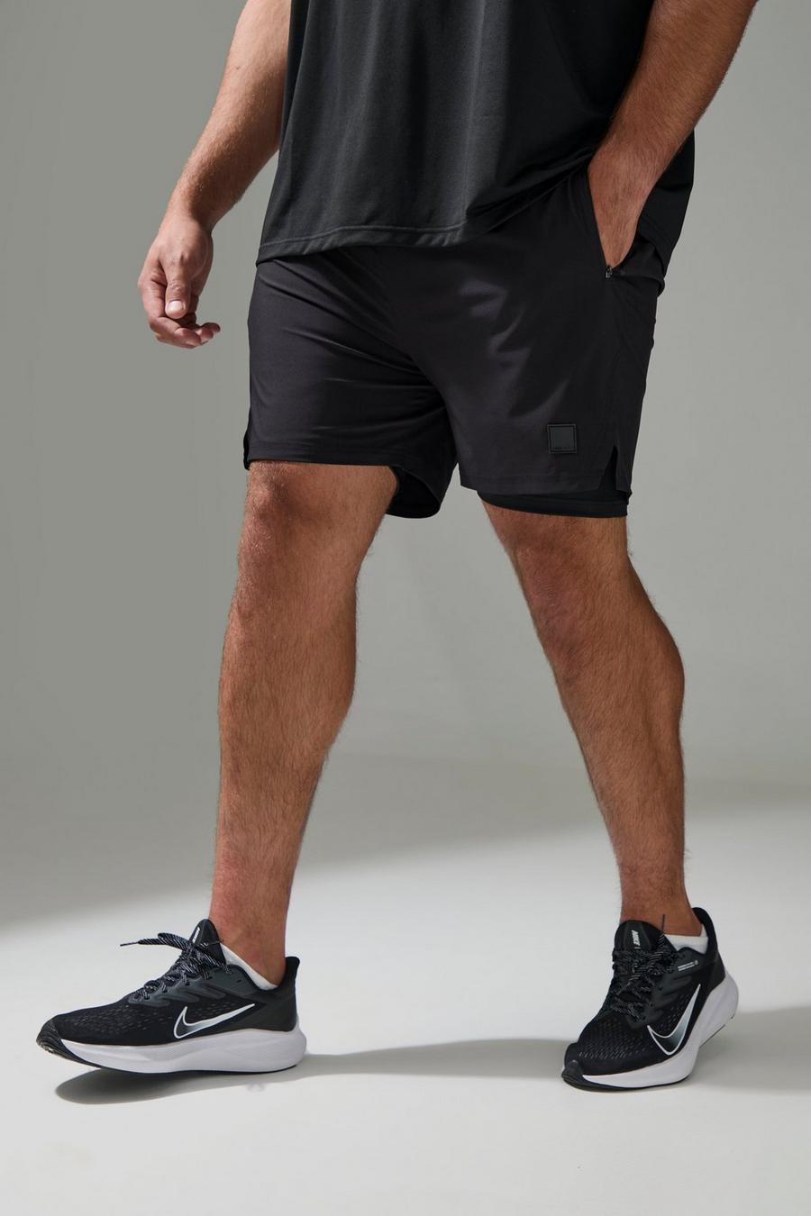 Black Plus Man Active Performance 5inch 2-in-1 Shorts