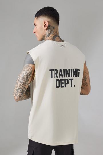 Tall Man Active Training Dept Oversized Tank ecru