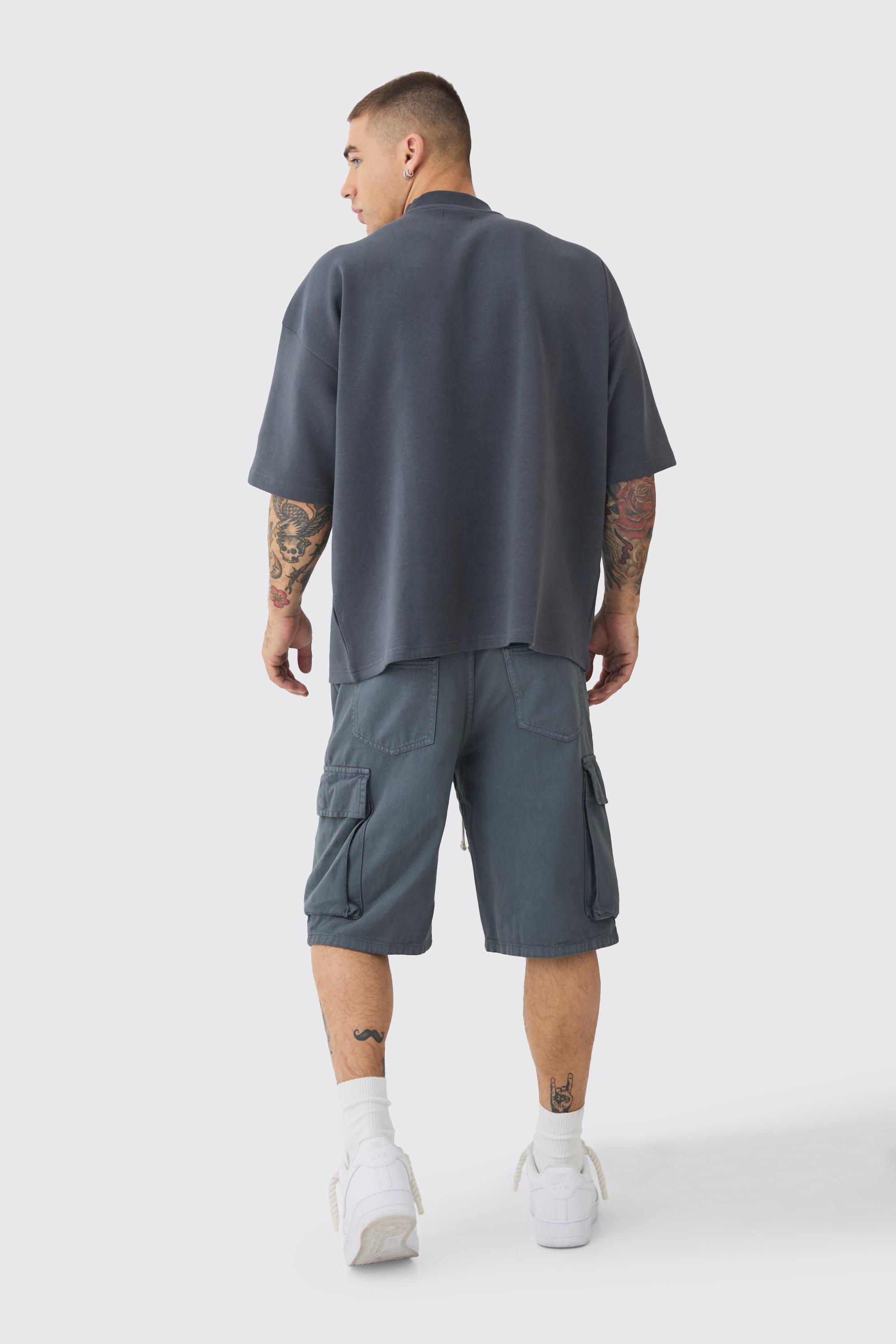 【KOOLOSET】Big Cargo Bermuda Sweatpants Spodenki Big Cargo Bermuda Black (69605) - spodenki