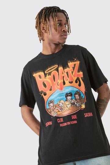 Tall Bratz Licence Flame Printed T-shirt In Black black