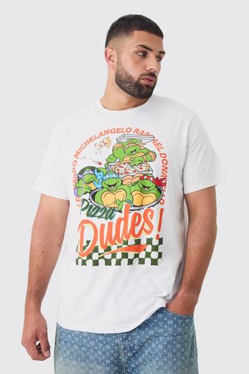 White Plus Ninja Turtle Printed License T-shirt In White