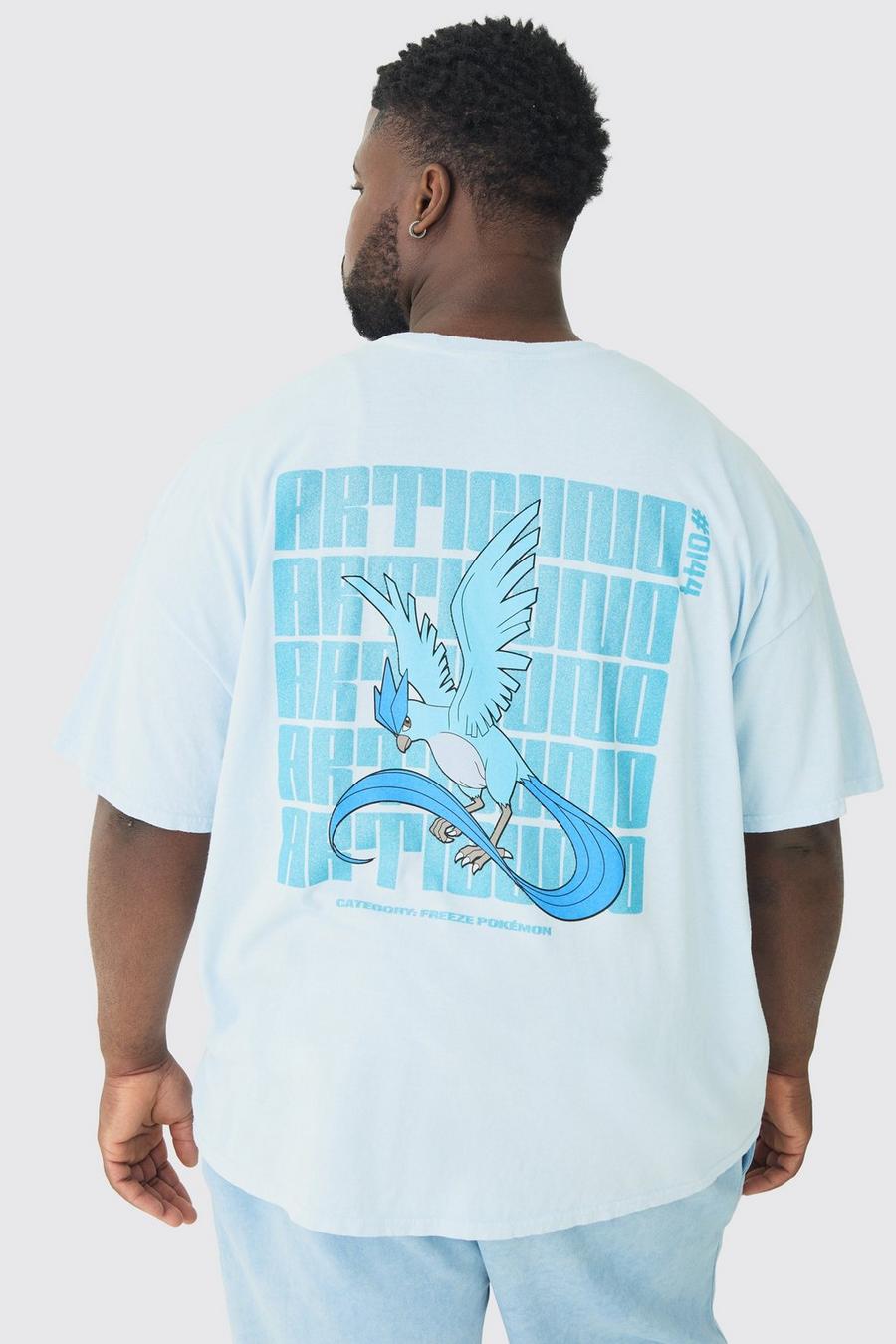 Blue Plus Zwart Pokemon Articuno T-Shirt Met Print