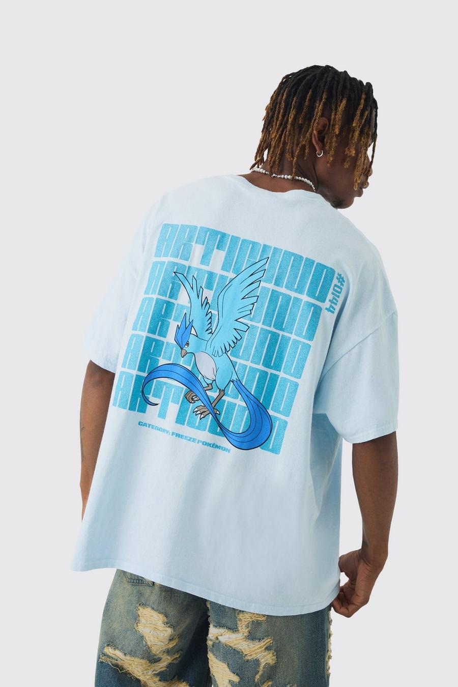 Tall Pokemon Articuno Printed T-shirt In Blue image number 1