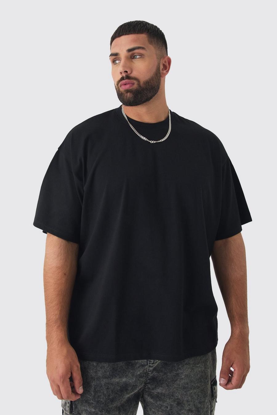 Black Plus Oversized Crew Neck T-shirt