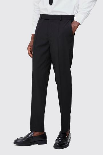 Fixed Waist Slim Pintuck Tailored Trousers black