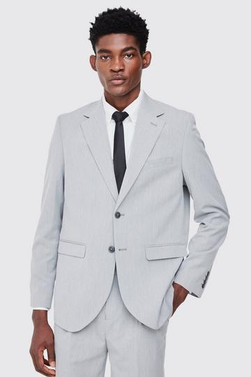 Single Breasted Straight Fit Suit Jacket grey