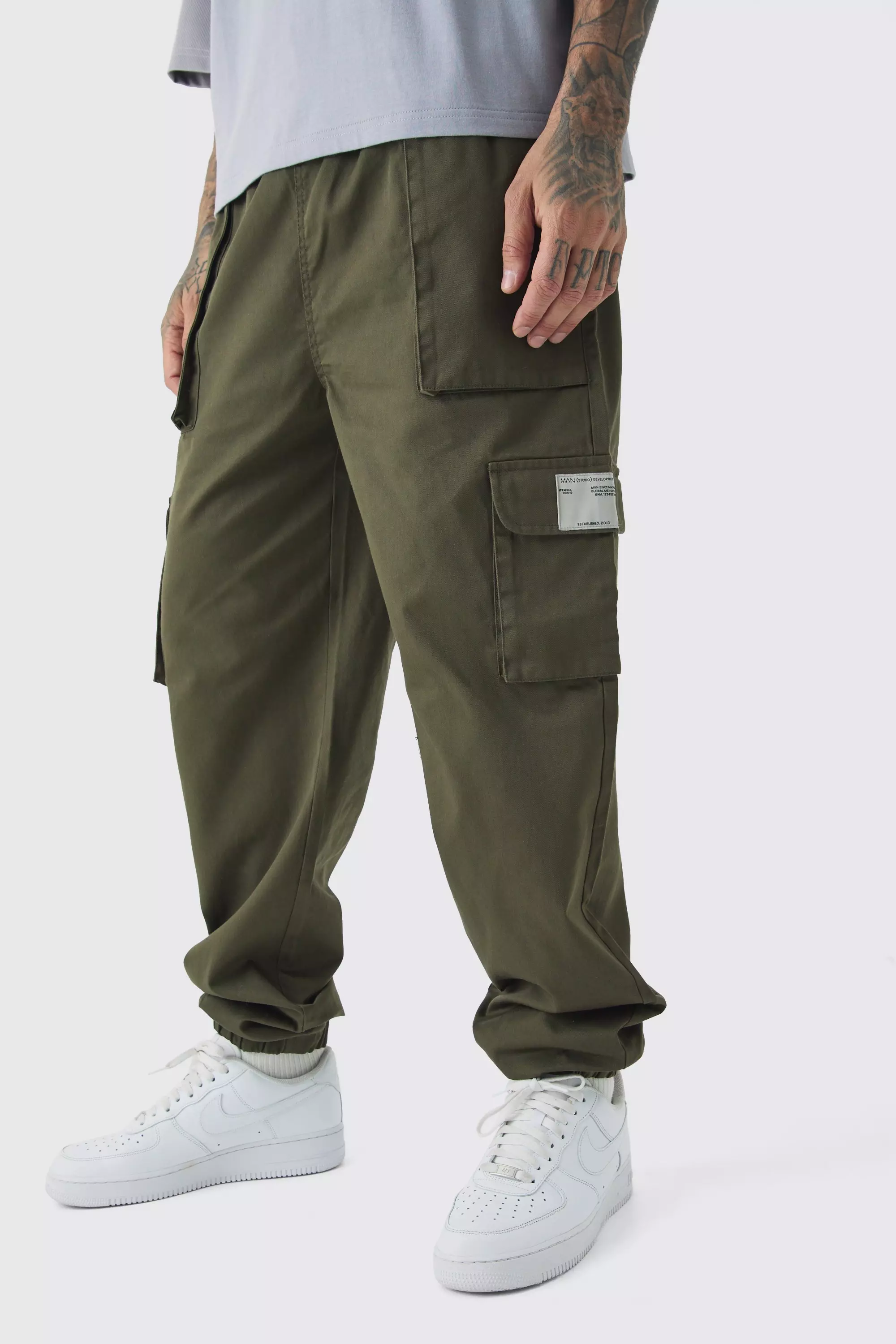 Cargo pants with cuffed hems hot sale