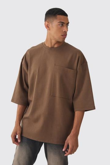 Extreme Oversized Heavyweight Interlock T-shirt dark tan