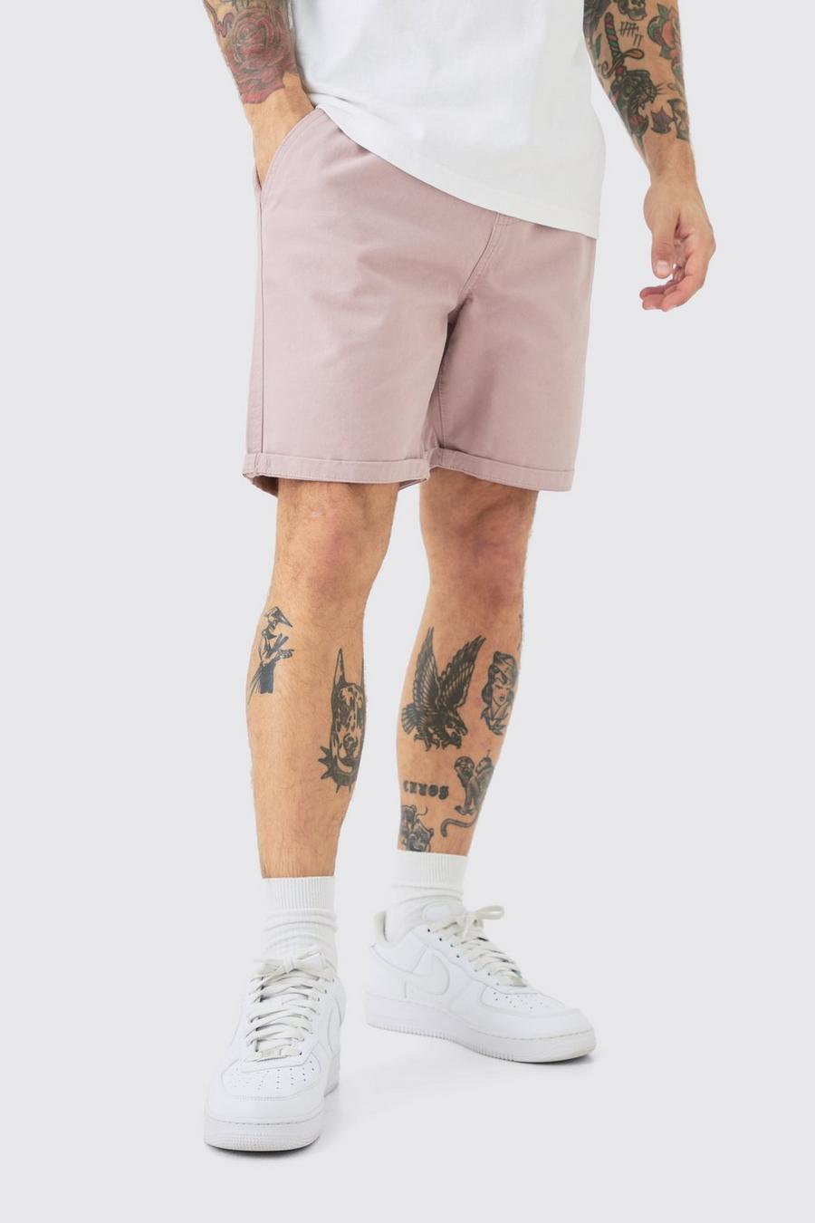 Slim-Fit Bermuda-Shorts mit elastischem Bund, Pink